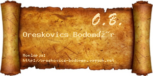 Oreskovics Bodomér névjegykártya